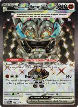 Pokemon TCG Cornerstone Mask Ogerpon ex 199/167 Sv06: Twilight Masquerade NM - Image 1