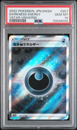 2022 POKEMON JPN SWORD & SHIELD VSTAR UNIVERSE #257 DARKNESS ENERGY PSA 10 - Image 1