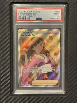2022 PSA 9 FA Furisode Girl #190 Full Art Trainer Pokemon TCG SWSH ST - Image 1
