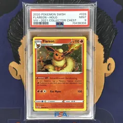 PSA 9 MINT 2020 Pokemon Cosmos FLAREON #026 Holo Collector Chest Rare - Image 2