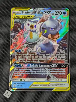 Blastoise & Piplup GX 38/236 - Cosmic Eclipse Tag Team Holo Rare Pokemon TCG HP - Image 1