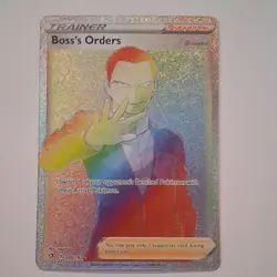Pokemon Boss's Orders Giovanni Secret Rare Holo Trainer 200/192 Rebel Clash - Image 1