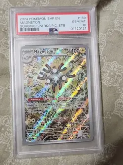 Pokemon Center Magnet Magneton 159 PSA10 Surging Sparks Promo - Image 1