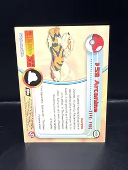 Pokemon Topps Series 1 Black Logo Holo #59 Arcanine A - Image 3