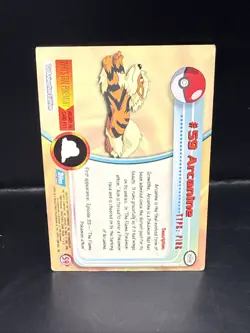 Pokemon Topps Series 1 Black Logo Holo #59 Arcanine B - Image 3
