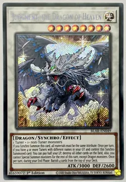 BLAR-EN049 Judgment, the Dragon of Heaven - Secret Rare 1st Ed Lightly Played - Image 1