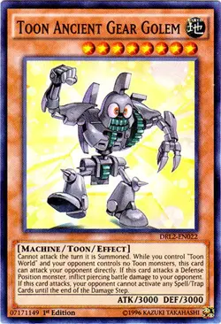 Toon Ancient Gear Golem - DRL2-EN022 - Super Rare - 1st Edition Near Mint Yugioh - Image 1