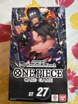 One Piece Black Starter Deck 27 Marshall Teach ST-27 OP-11 Booster Included New - Image 1