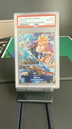 One Piece 2024 Marco 071 Pre-Release Winner OP08 GEM MT PSA 10 - Image 1