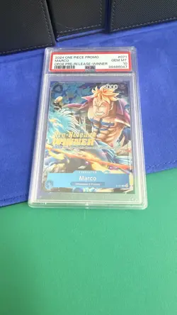 One Piece 2024 Marco 071 Pre-Release Winner OP08 GEM MT PSA 10 - Image 3