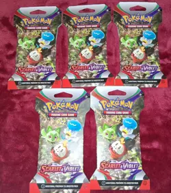 Scarlet & Violet Base Set Sleeved Booster Packs Lot of 10 Pokemon Cards - Image 3