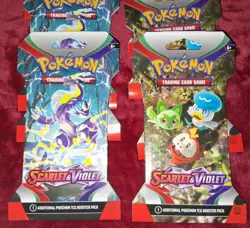 Scarlet & Violet Base Set Sleeved Booster Packs Lot of 10 Pokemon Cards - Image 4