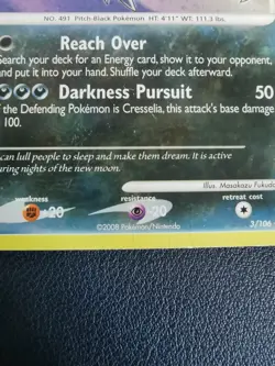 Pokemon Card Darkrai 3/106 D&P Great Encounters Holo Rare - Image 5