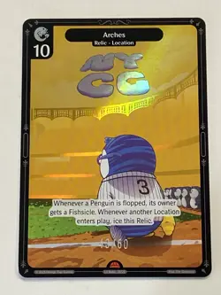 2025 VIBES TCG NYCC Promo Card #51 Arches GOLD FOIL #/60 Pudgy Penguins RARE - Image 1