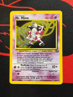 Pokemon Card Mr. Mime 6/64 Jungle Set WOTC Rare Holo Played - Image 1