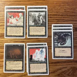 MTG: Vintage Revised 10 Card Black Lot: Demonic Hordes, Sacrifice, Animated Dead - Image 1