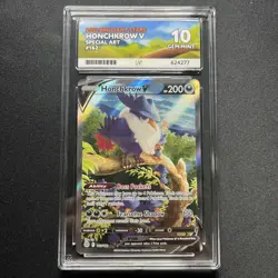 Pokemon TCG Brilliant Stars Honchkrow v Ultra Rare Card 162/172 Ace Graded 10 - Image 1