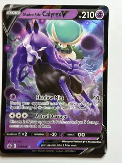 Shadow Rider Calyrex V SWSH06: Chilling Reign 074/198 Pokemon card NM - Image 1