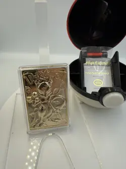 Vintage 1999 Burger King Mewtwo Pokemon 23K Gold Plated Card and Pokeball - Image 4