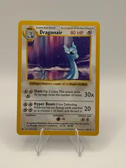 Pokemon Shadowless Dragonair 18/102 Rare Base Set Pokemon Card LP+ Vintage WOTC - Image 1