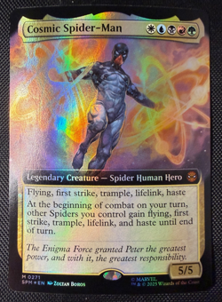 MTG Cosmic Spider-Man Extended Art Foil Marvel's M 271 Spider-Man SPM NM - Image 1
