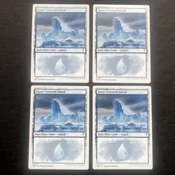 4x Snow Covered Island White Border Basic MB2 Mystery MTG Magic The Gathering - Image 1