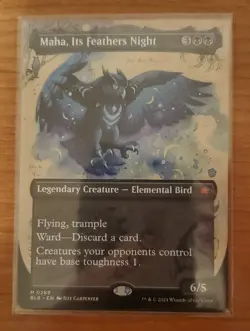 MTG Maha, Its Feathers Night (Borderless) - Bloomburrow (NM) - Image 1