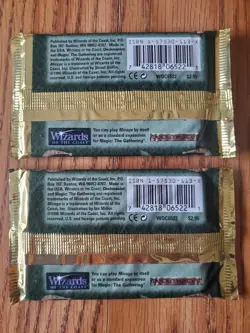 MAGIC THE GATHERING Lot of Two (2) MIRAGE Factory Sealed Booster Packs - Image 2