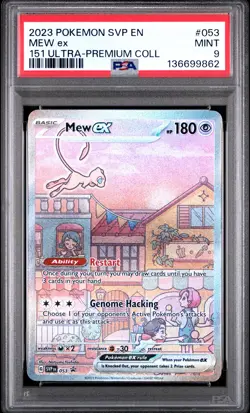 2023 POKEMON SVP EN-SV BLACK STAR PROMO 151 ULTRA-PREM COLL #053 MEW EX PSA 9 - Image 1
