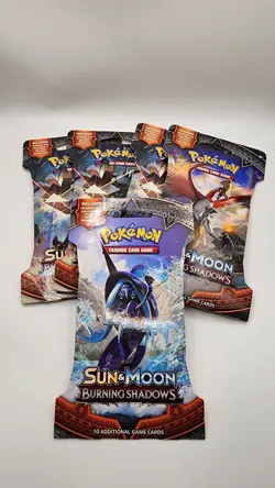 Pokemon Sun and Moon Burning Shadows Sleeved Booster Pack Set of 5 - New - Image 1
