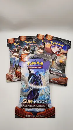 Pokemon Sun and Moon Burning Shadows Sleeved Booster Pack Set of 5 - New - Image 2