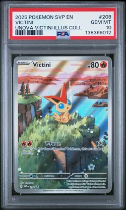 2025 POKEMON SVP EN-SV BLACK STAR PROMO #208 VICTINI PSA 10 - Image 1