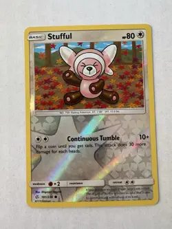Stufful 181/236 Reverse Holo Common Pokemon SM Cosmic Eclipse SM12 2019 - Image 1
