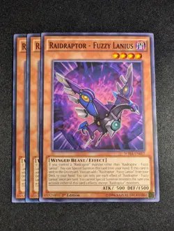 Yugioh - 3X Raidraptor - Fuzzy Lanius WIRA-EN017 1st Edition Common NM - Image 1