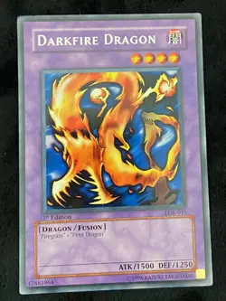 Yugioh Darkfire Dragon Rare 1st Edition LOB-019 Asian English Never Played! - Image 1