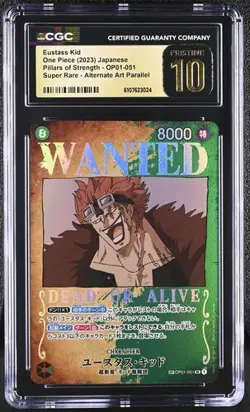CGC 10 Pristine 2023 One Piece OP01-051 Wanted Eustass Kid Alternate Art - Image 1