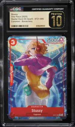 2025 One Piece Starter Deck EX Gear 5 Borderless Stussy #ST21-006 CGC 10 PRIST - Image 1