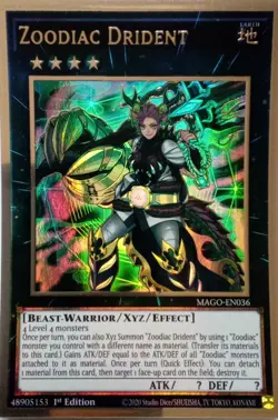 MAGO-EN036 ZOODIAC DRIDENT PREMIUM GOLD RARE 1ST EDITION YuGiOh CARD - Image 1