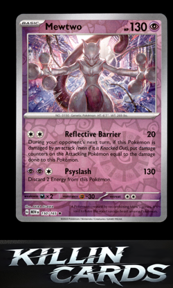 Reverse Holofoil Mewtwo 150/165 Pokemon Rare SV: Scarlet & Violet 151 Card NM - Image 1