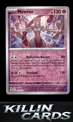 Reverse Holofoil Mewtwo 150/165 Pokemon Rare SV: Scarlet & Violet 151 Card NM - Image 1