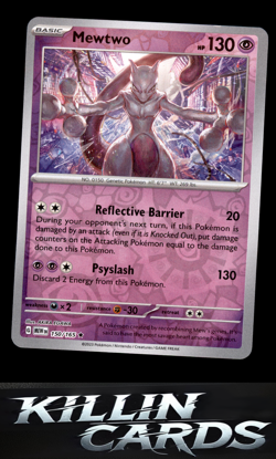 Reverse Holofoil Mewtwo 150/165 Pokemon Rare SV: Scarlet & Violet 151 Card NM - Image 1