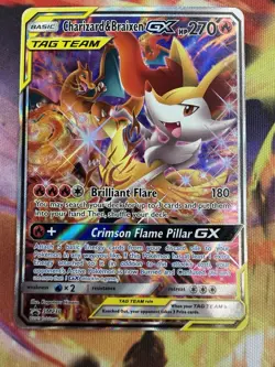 Pokemon Card- Charizard & Braixen GX SM Promos #SM230 - Image 1