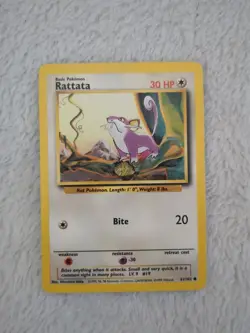Rattata Base Set Common WOTC 61/102 Pokemon Card - EXCELLENT LP - Image 1