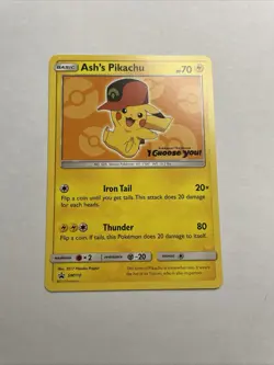 Ash's Pikachu SM109/10/11/12/13/14 Black Star Promo Pokemon Card Mint Condition - Image 4