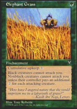 Moderate Play, English MTG Regular Elephant Grass Visions Magic the Gathering - Image 1