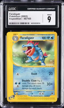 2002 POKEMON EXPEDITION #46/165 FERALIGATR CGC 9 - Image 1