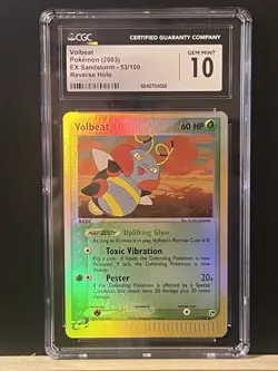 2003 Pokemon EX Sandstorm Volbeat Reverse Holo CGC 10 - Image 1