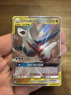 Pokemon Latias & Latios GX 113/181 Holo Rare Tag Team Sun & Moon Team Up - Image 1