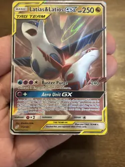 Pokemon Latias & Latios GX 113/181 Holo Rare Tag Team Sun & Moon Team Up - Image 3