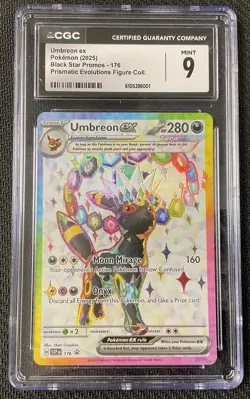 UMBREON EX Black Star Promo 176 CGC 9 2025 Pokemon Prismatic Figure Collection - Image 1